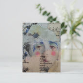 A Clown Face Abstract mixed media collage Postcard Briefkaart (Staand voorkant)