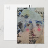 A Clown Face Abstract mixed media collage Postcard Briefkaart (Voorkant / Achterkant)