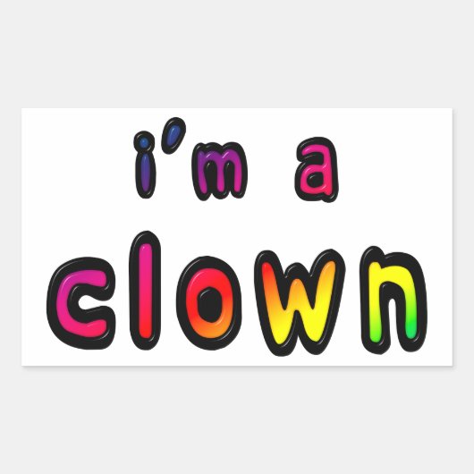 A Clown Rechthoekige Sticker (Voorkant)