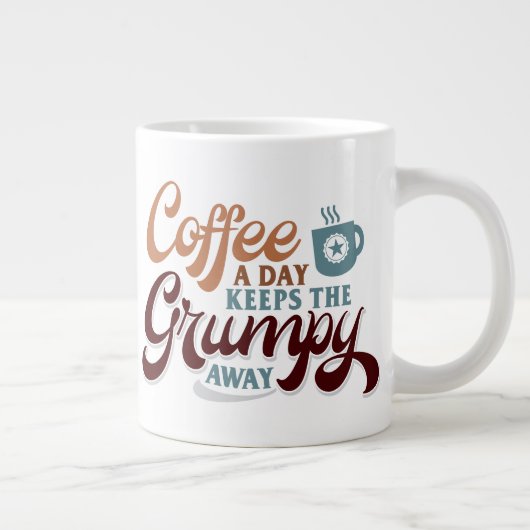 A Coffee a Day for Coffee Lover Gift   Grote Koffiekop (Rechts)
