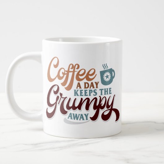 A Coffee a Day for Coffee Lover Gift   Grote Koffiekop (Links)