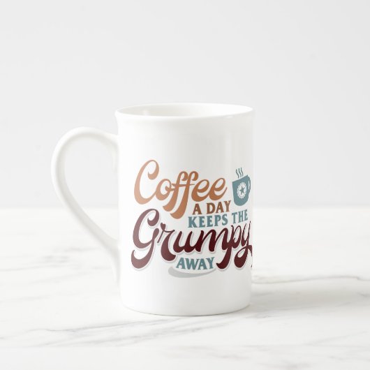 A Coffee a Day for Coffee Lover Gift   Porselein Kop (Links)
