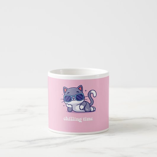 A  coffee mug Chiiling time (pink) Espresso Kop (Voorkant)