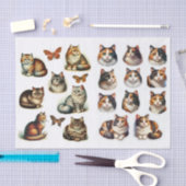 A Collection of Fussy Cuts Featuring Calico Cats Tissuepapier (Craft)