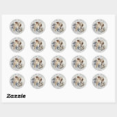 A Collection of Seashells on Sand Ronde Sticker (Vel)