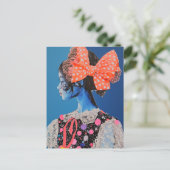 A Colorful lady with a big bow Collage Briefkaart (Staand voorkant)