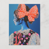 A Colorful lady with a big bow Collage Briefkaart (Voorkant)