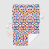 A colorful towel featuring a vibrant geometric golfhanddoek (Insitu)