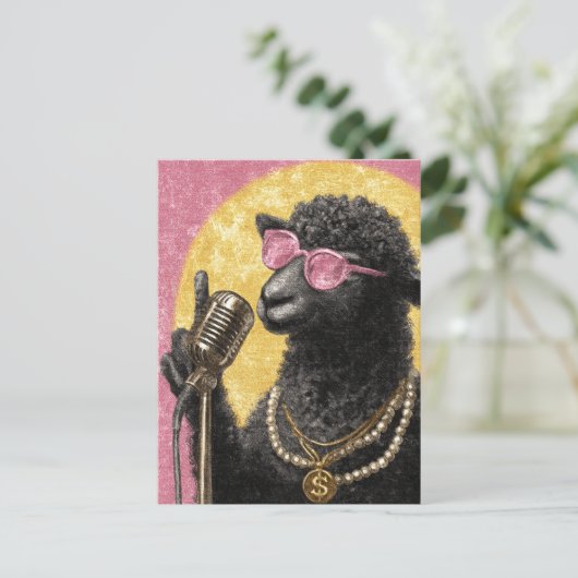 A Cool Black Sheep Singer Briefkaart (Staand voorkant)