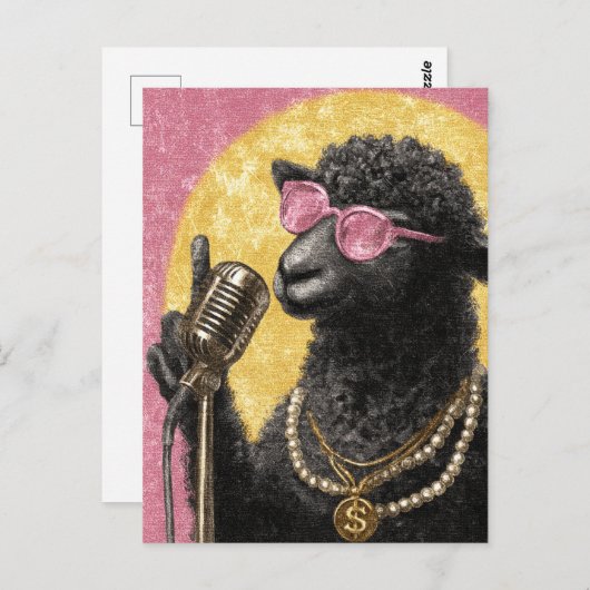 A Cool Black Sheep Singer Briefkaart (Voorkant / Achterkant)