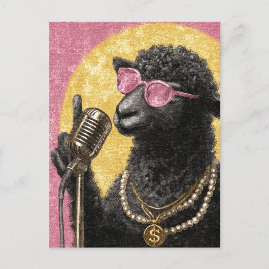 A Cool Black Sheep Singer Briefkaart (Voorkant)