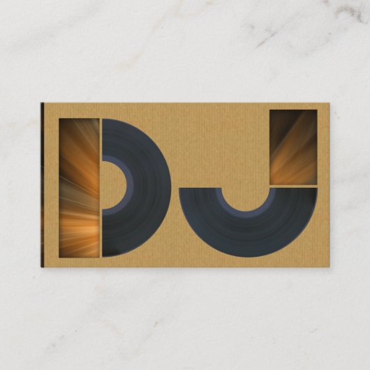 A cool carboard DJ business card Visitekaartje (Voorkant)