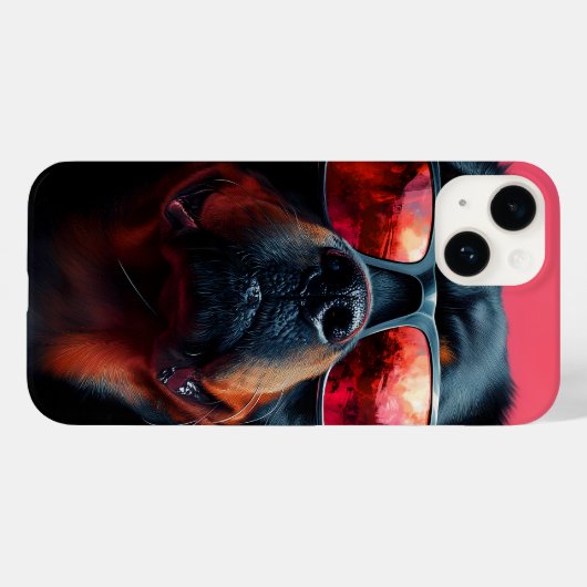 A cool rottweiler with sunglasses Case-Mate iPhone case (Achterkant (horizontaal))