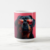 A cool rottweiler with sunglasses koffiemok (Center)