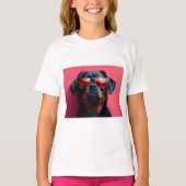 A cool rottweiler with sunglasses t-shirt (Voorkant)