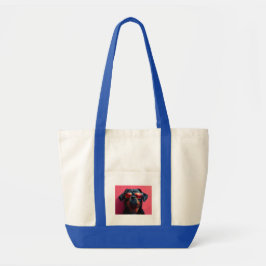 A cool rottweiler with sunglasses tote bag