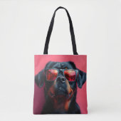 A cool rottweiler with sunglasses tote bag (Voorkant)