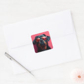 A cool rottweiler with sunglasses vierkante sticker (Envelop)
