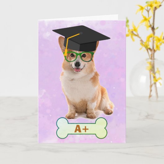 A+ Corgi-Afstuderen Kaart (Gele Bloem)
