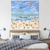 A Cornish Beach Canvas Afdruk (Insitu (Slaapkamer))