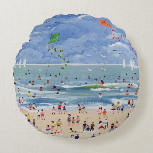 A Cornish Beach Rond Kussen (Voorkant)