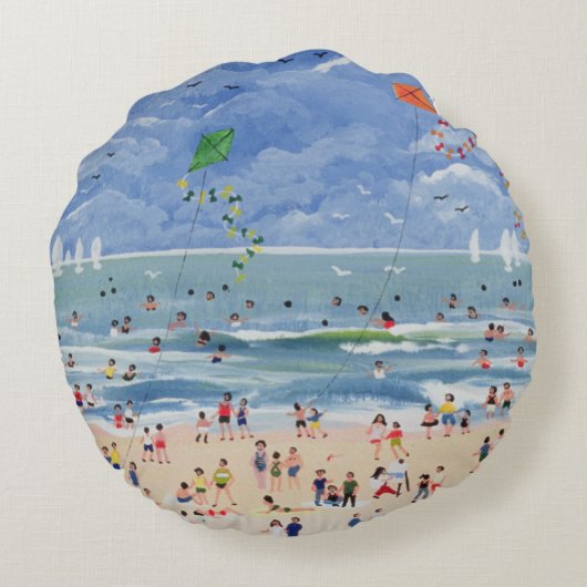 A Cornish Beach Rond Kussen (Achterkant)