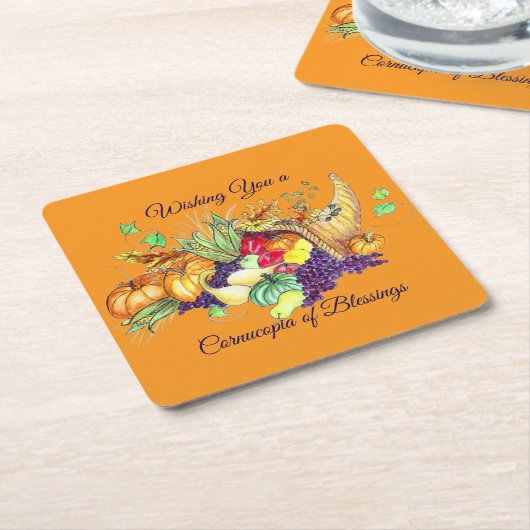 A Cornucopia of Blessings Kartonnen Onderzetters (Schuin)