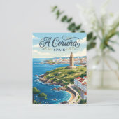 A Coruña, Spanje Briefkaart (Staand voorkant)