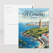 A Coruña, Spanje Briefkaart (Voorkant / Achterkant)