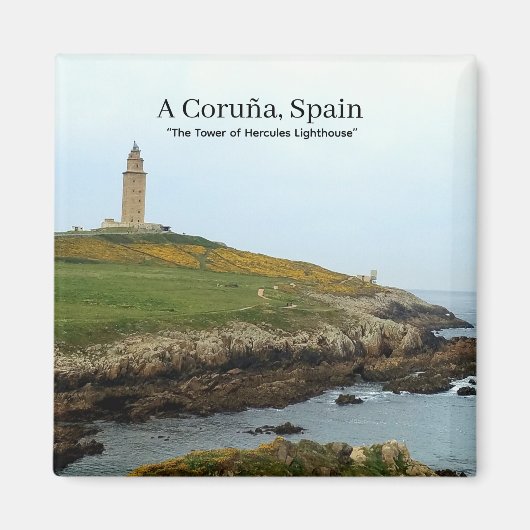 A Coruña, Spanje - De Toren van Hercules Vuurtoren Magneet (Voorkant)