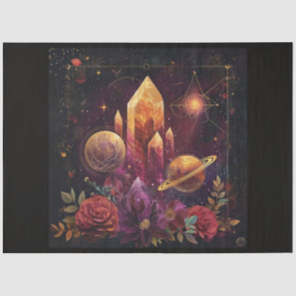 A Cosmic Planet and Crystals Series Design 5 Tissuepapier