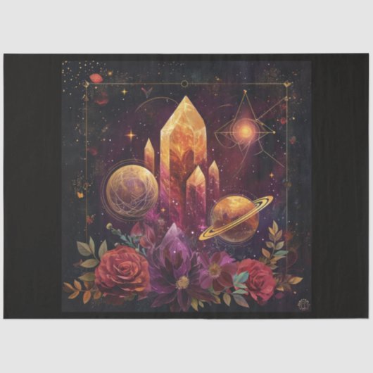 A Cosmic Planet and Crystals Series Design 5 Tissuepapier (Voorkant)