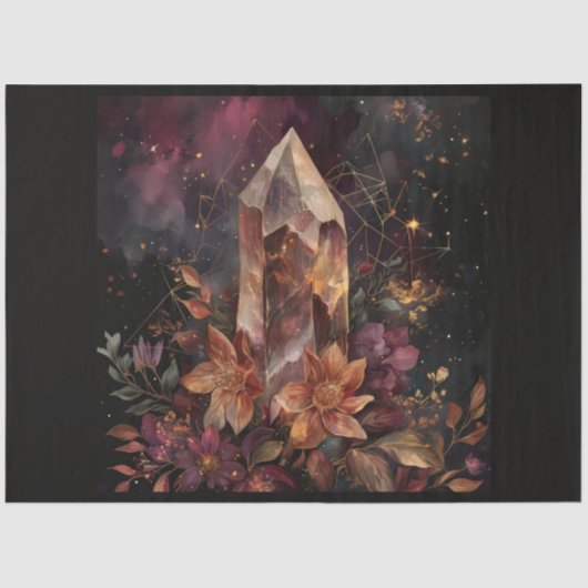 A Cosmic Planet and Crystals Series Ontwerp 4 Tissuepapier (Voorkant)