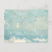A Costal Birds Ocean Sea Sky Collage Background Briefkaart (Voorkant)