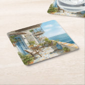 A Cosy Seaside Balcony Kartonnen Onderzetters (Schuin)
