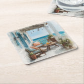 A Cosy Seaside Balcony Kartonnen Onderzetters (Schuin)