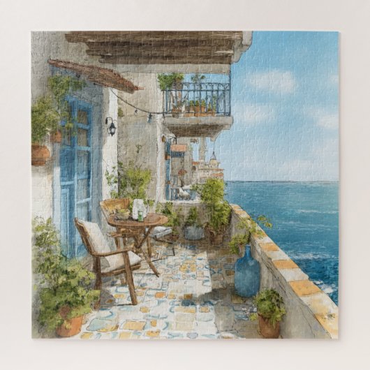 A Cosy Seaside Balcony Legpuzzel (Verticaal)