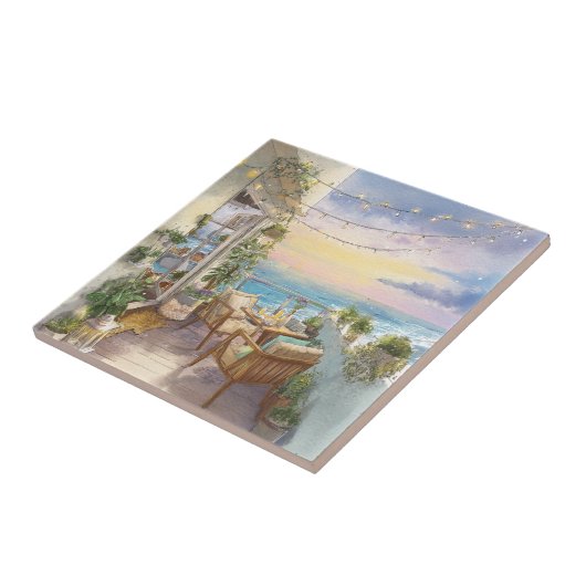 A Cosy Seaside Balcony Tegeltje (Zijkant)