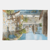 A Cosy Seaside Balcony Theedoek (Horizontaal)