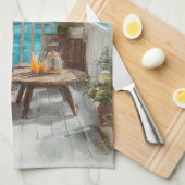 A Cosy Seaside Balcony Theedoek (Quarter Fold)