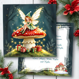 A Cottage Core Christmas Fairy Mushroom Custom Kaart