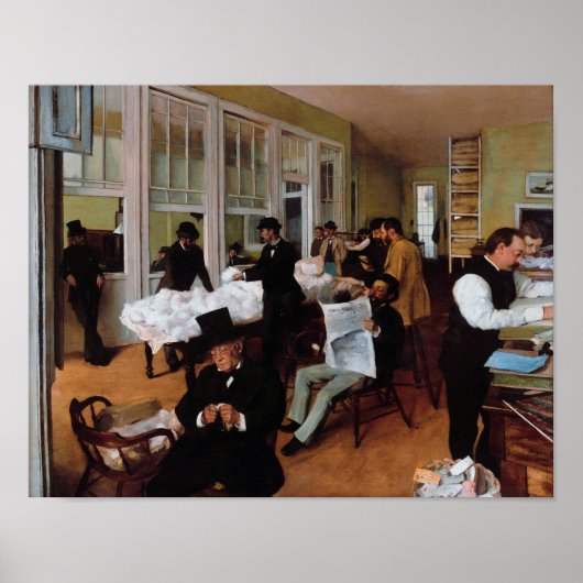 A Cotton Office in New Orleans by Edgar Degas Poster (Voorkant)