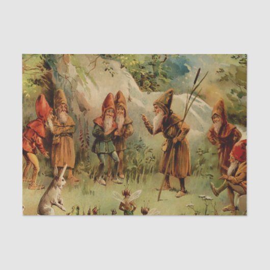 "A Council of Gnomen" door E S Hardy Tissuepapier (Voorkant)