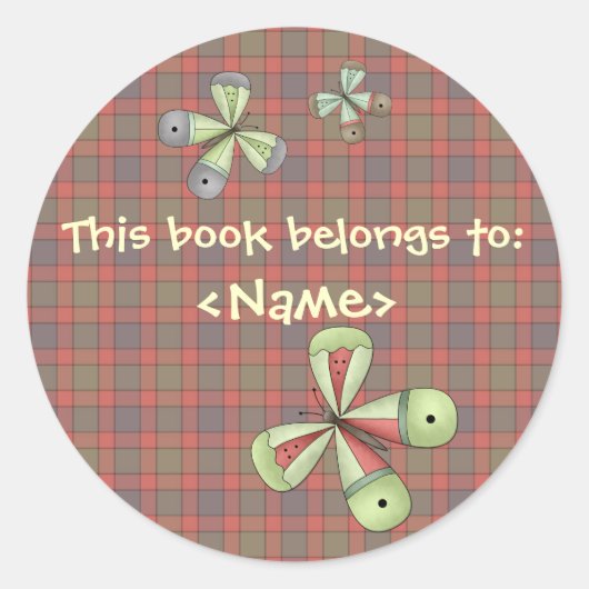 A Country Garden Vlinder Boek Sticker (Voorkant)