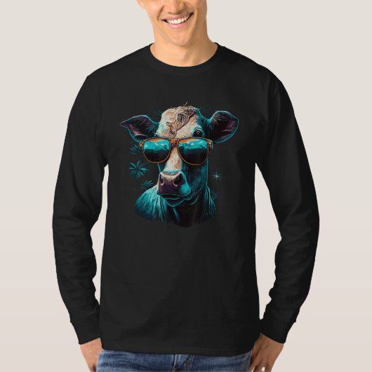 A cow with sunglasses t-shirt (Voorkant)
