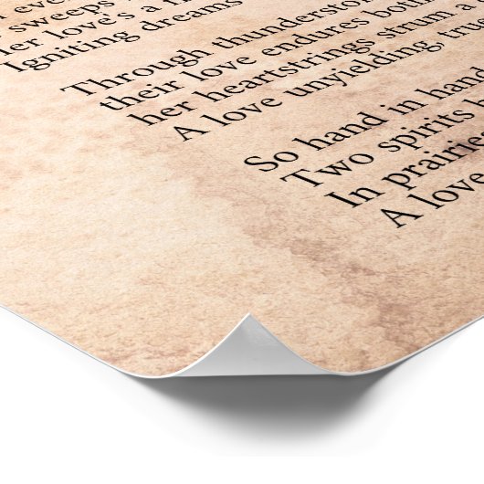 A Cowboy’s Heart – Romantic Western Poem Poster (Hoek)