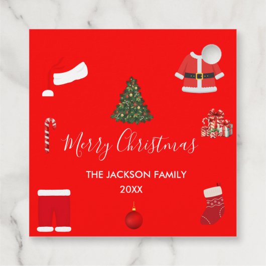 A Cozy Christmas Gathering Set on Warm Red Bedankjes Labels (Achterkant)