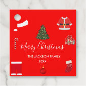 A Cozy Christmas Gathering Set on Warm Red Bedankjes Labels (Voorkant)
