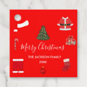 A Cozy Christmas Gathering Set on Warm Red Bedankjes Labels (Voorkant)