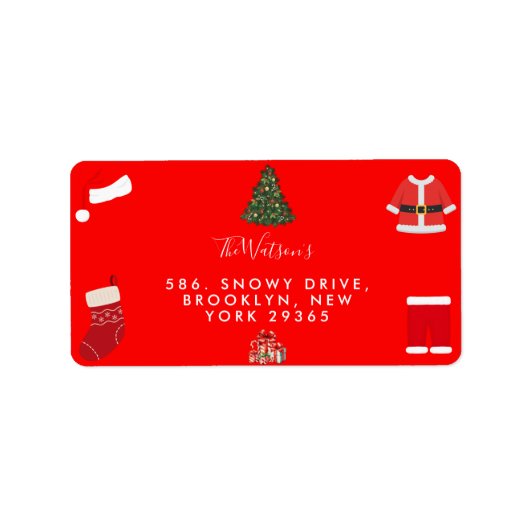 A Cozy Christmas Gathering Set on Warm Red Etiket (Voorkant)